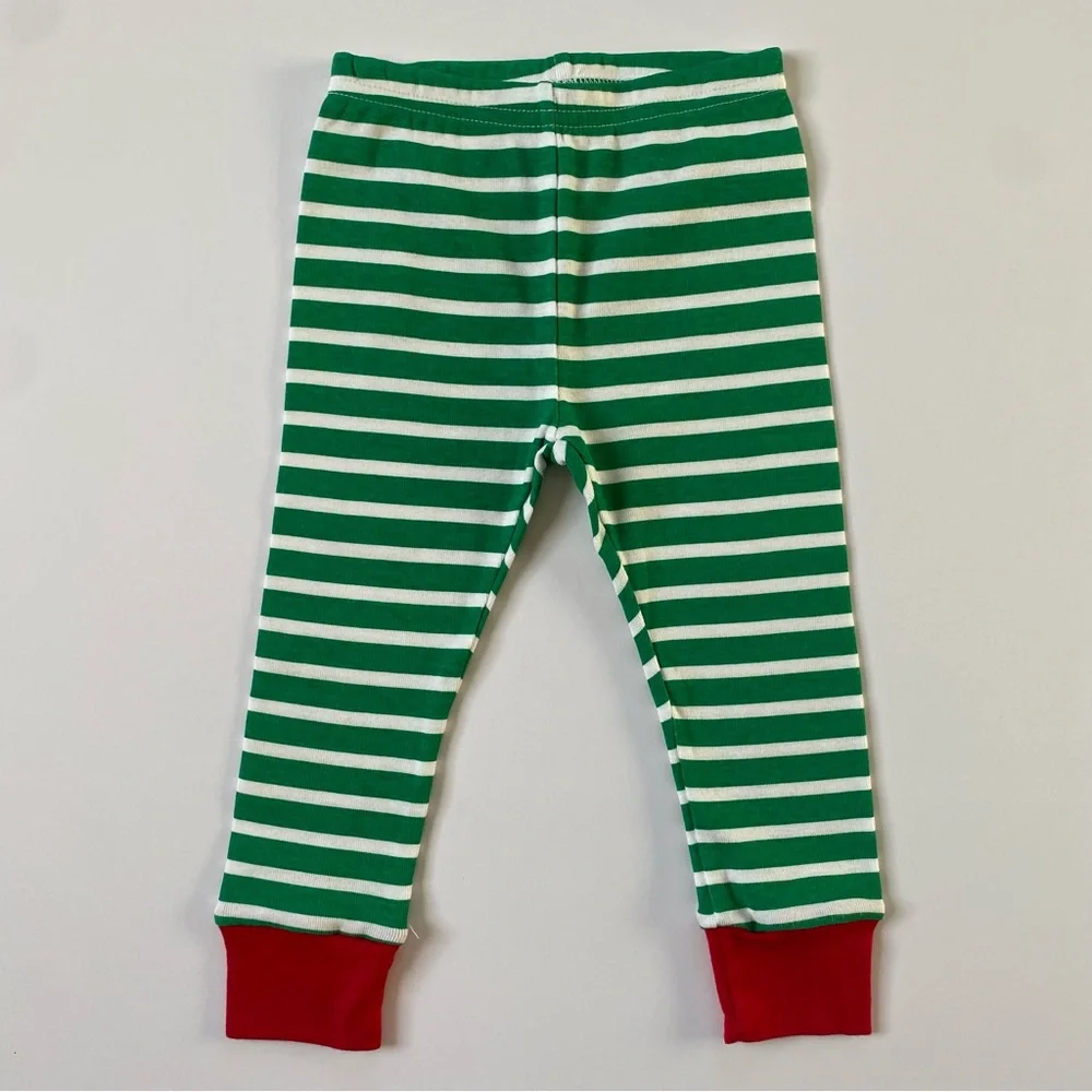 Santa Pajamas Size 18 Months NWT New Boys Girls Green Red Carter’s Striped Pants